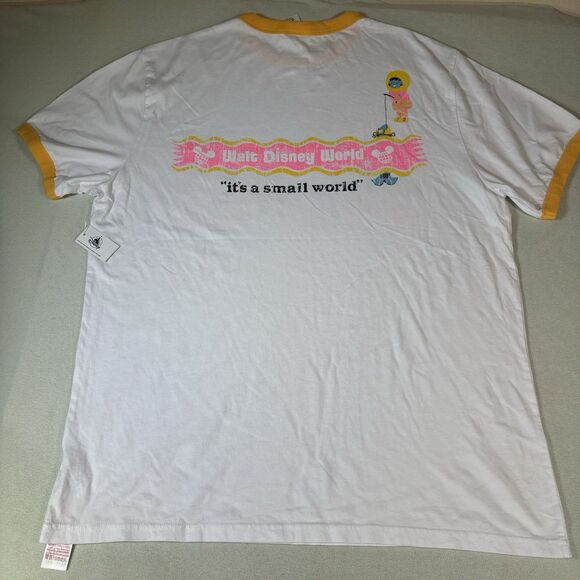 Walt Disney World 50th Anniversary Small World Ringer Shirt Limited Sz Large NEW - Picture 3 of 9
